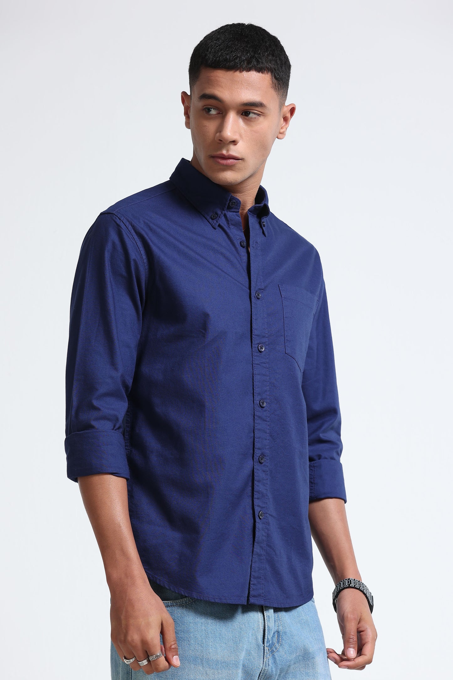 Cotton Oxford Solid Shirt Royal Blue