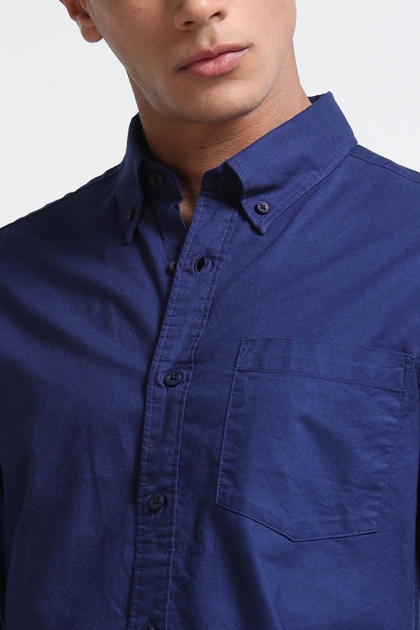 Cotton Oxford Solid Shirt Royal Blue