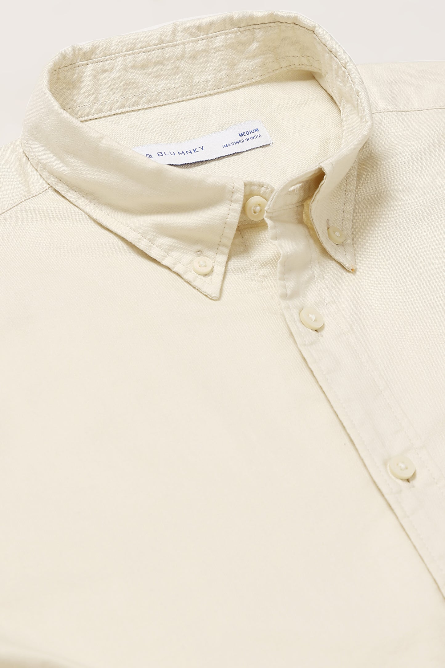 Cotton Oxford Solid Shirt Cream