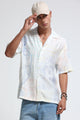 Oversized Panel Print Shirt Lt Blue