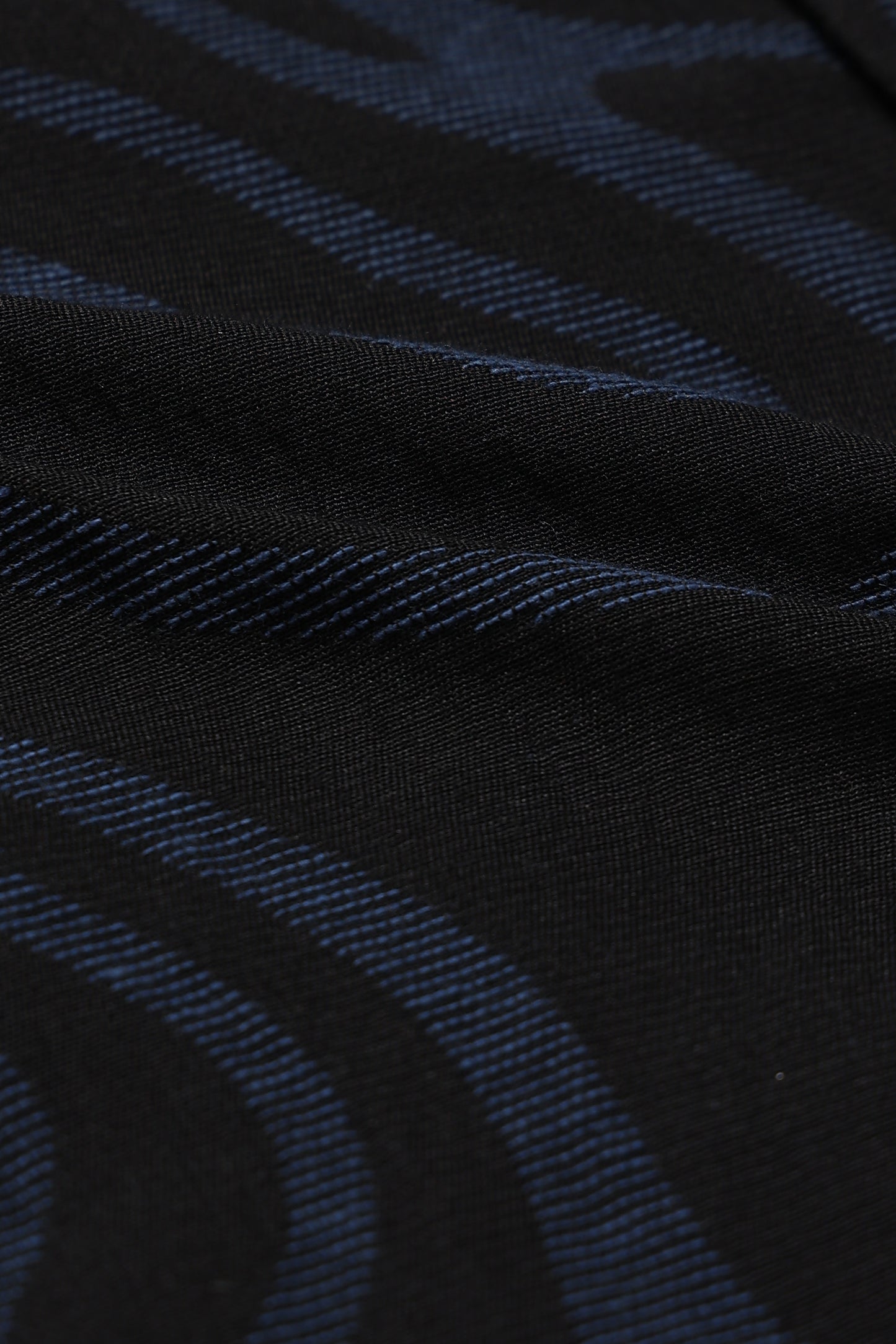 Black Blue Jacquard Boxy Fit Shirt