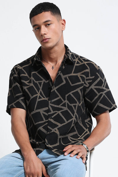 Yellow Jacquard Boxy Fit Shirt