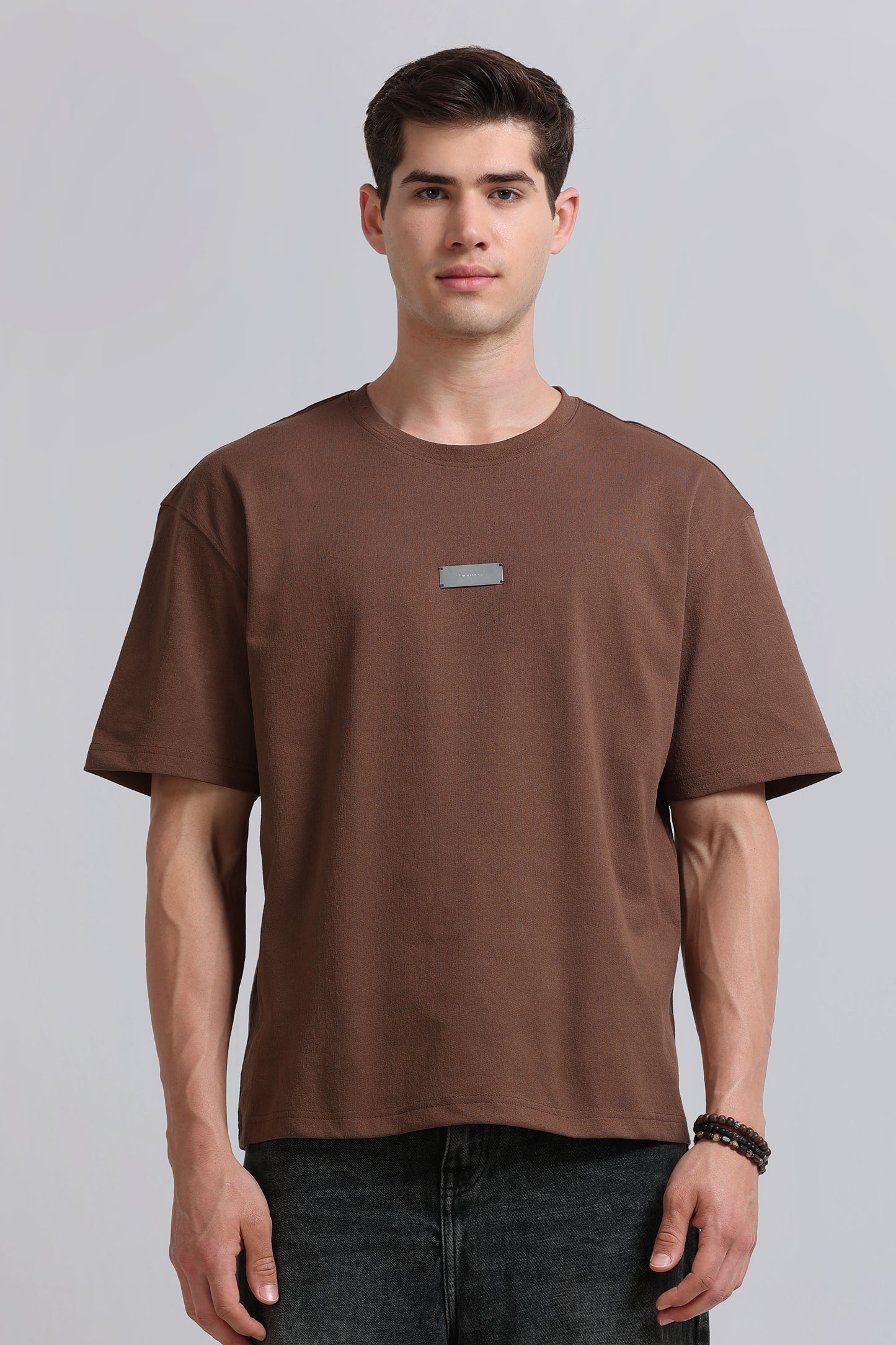 Essential Oversized Crew Neck T-Shirt Brown