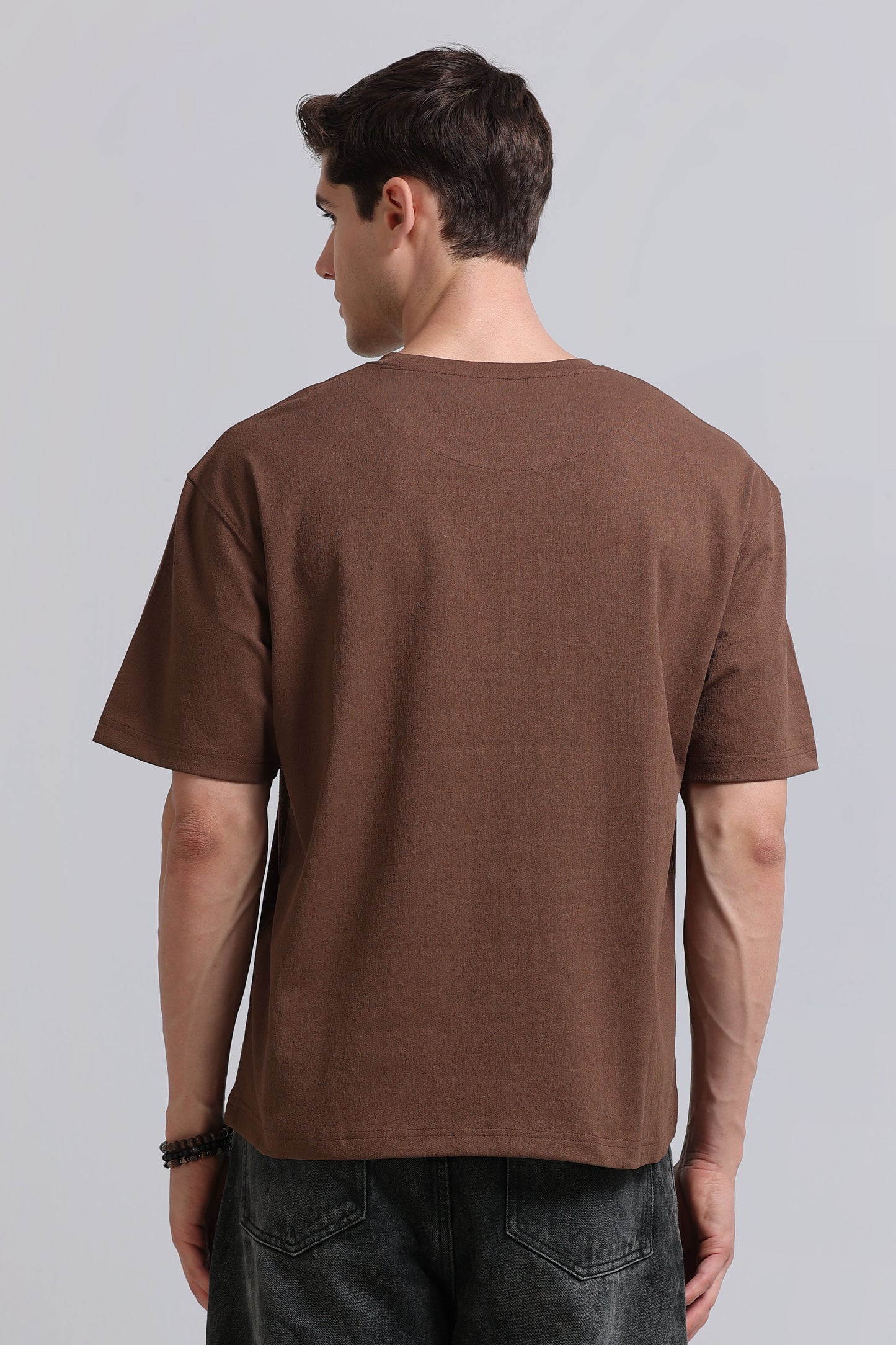 Essential Oversized Crew Neck T-Shirt Brown