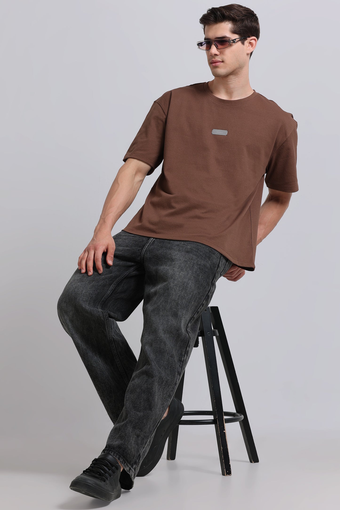 Essential Oversized Crew Neck T-Shirt Brown