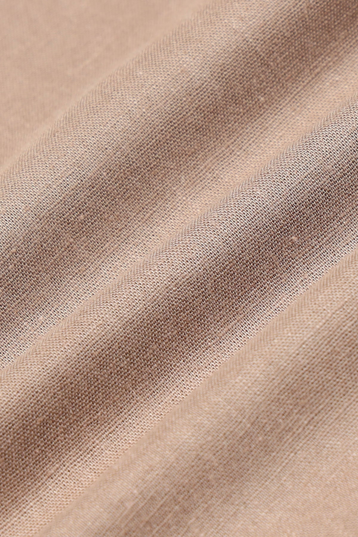Light Brown Linen Short Kurta - Slim Fit