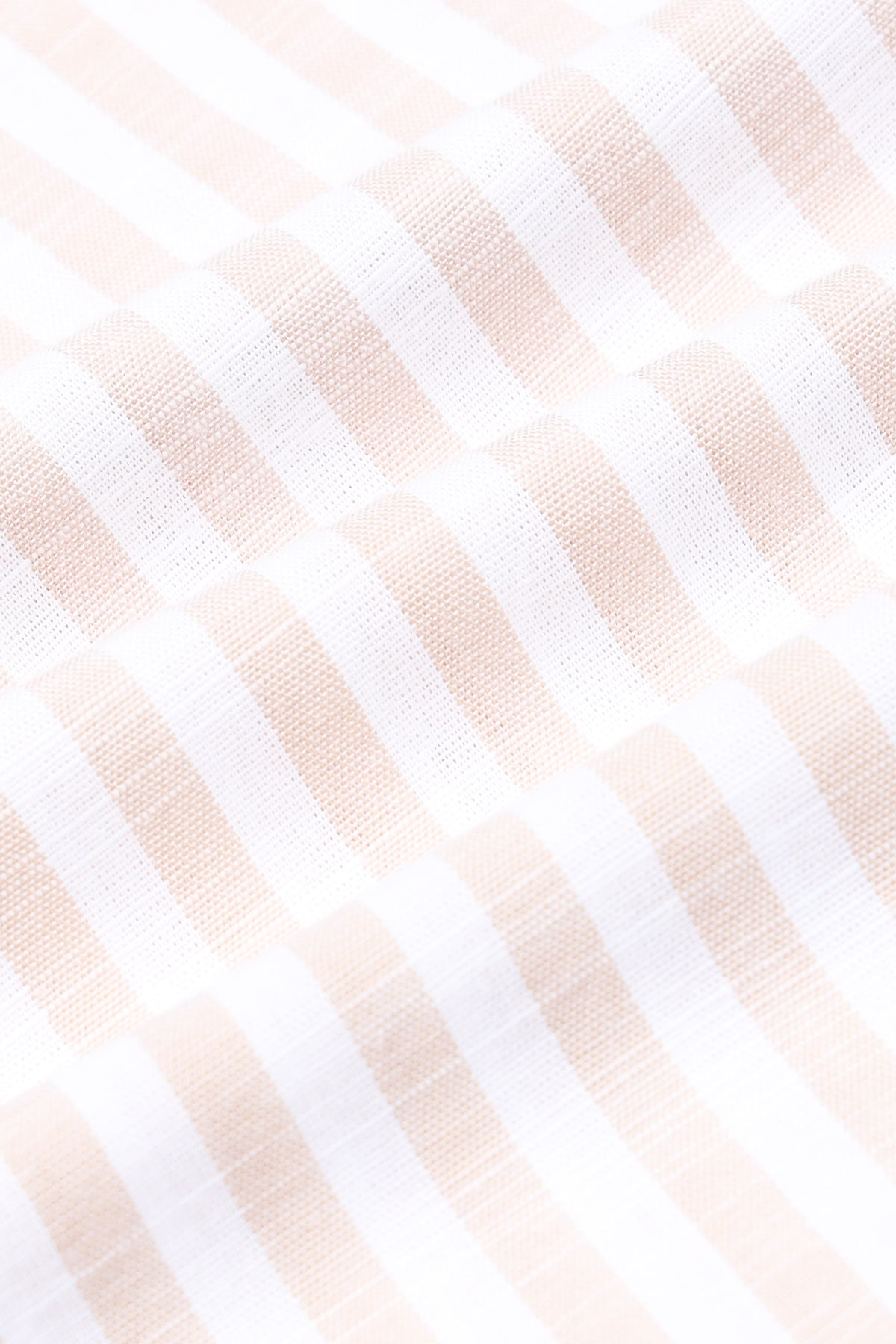 Beige White Pinstripe Shirt - Slim Fit