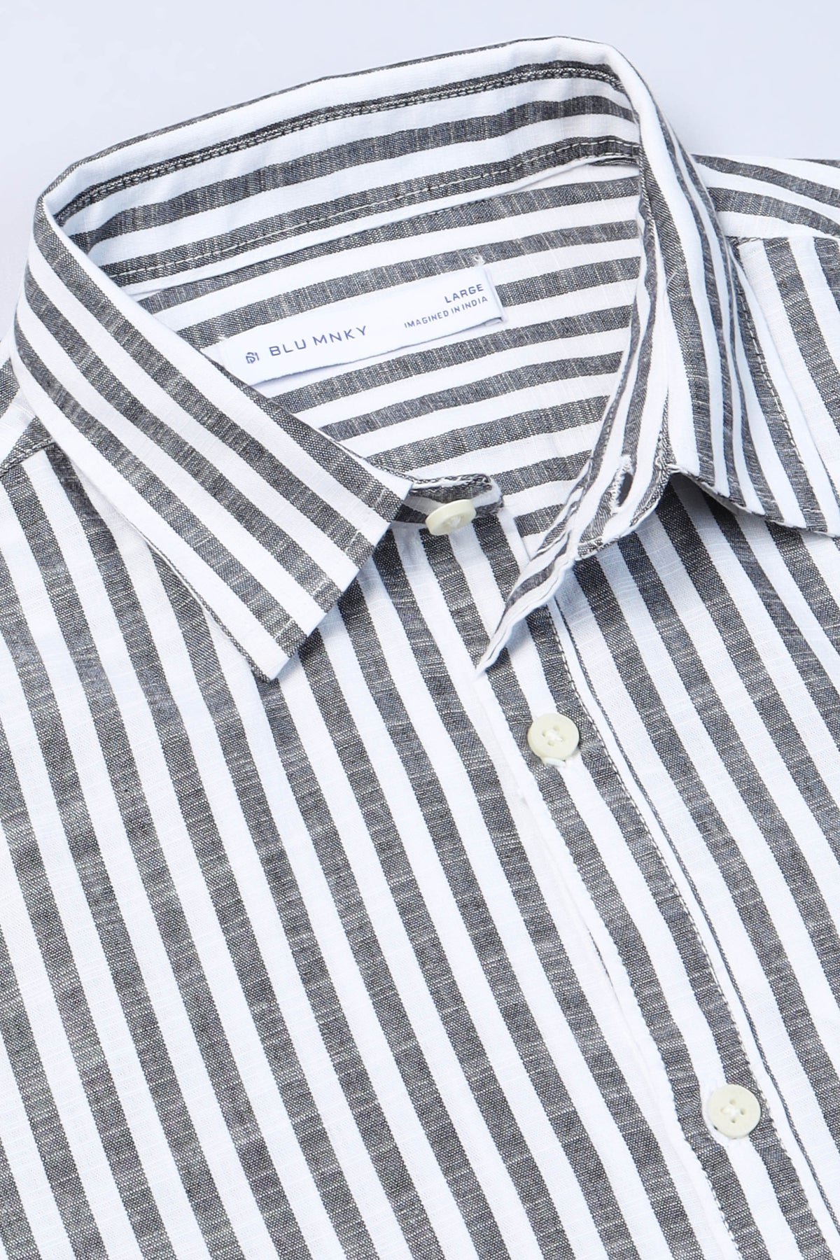 Black White Pinstripe Shirt - Slim Fit