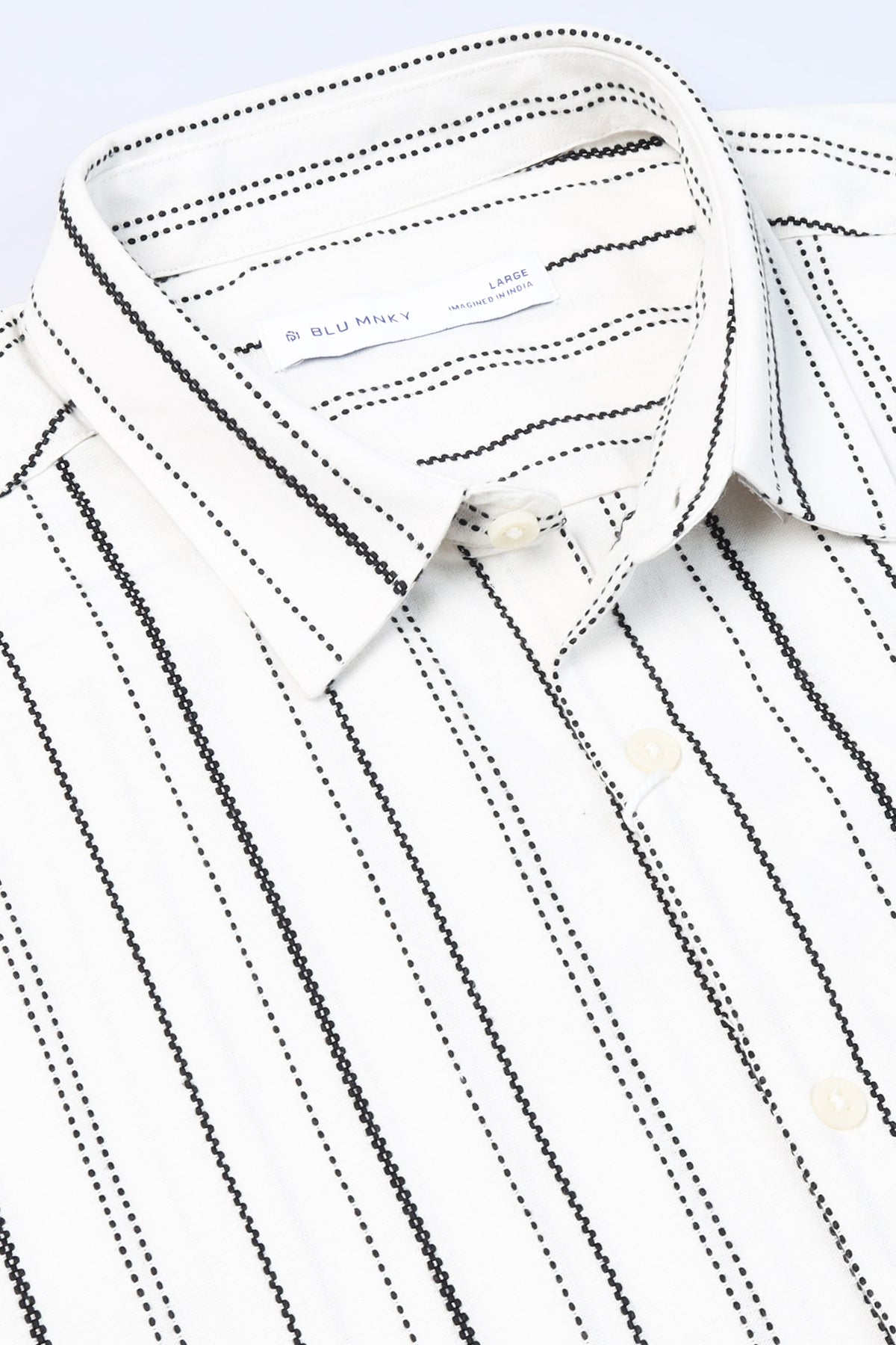 White Bold Striped Shirt - Slim Fit