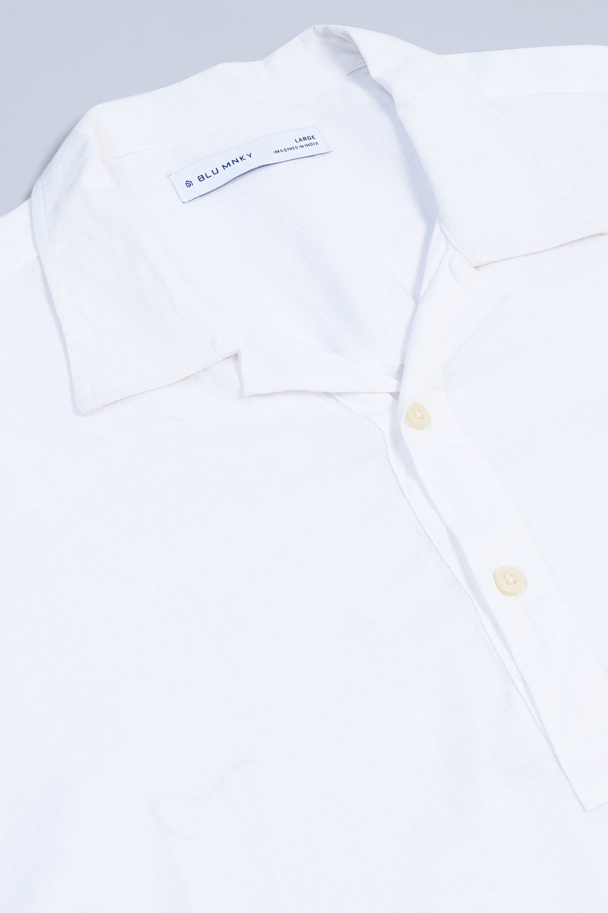 White Linen Short Kurta - Slim Fit