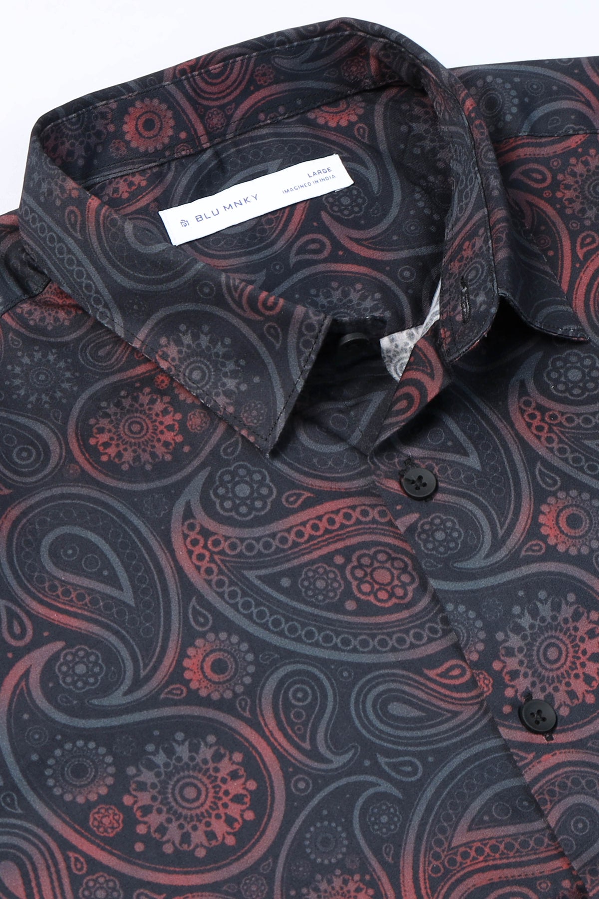 Brown Printed Shirt - Slim Fit Party Wear