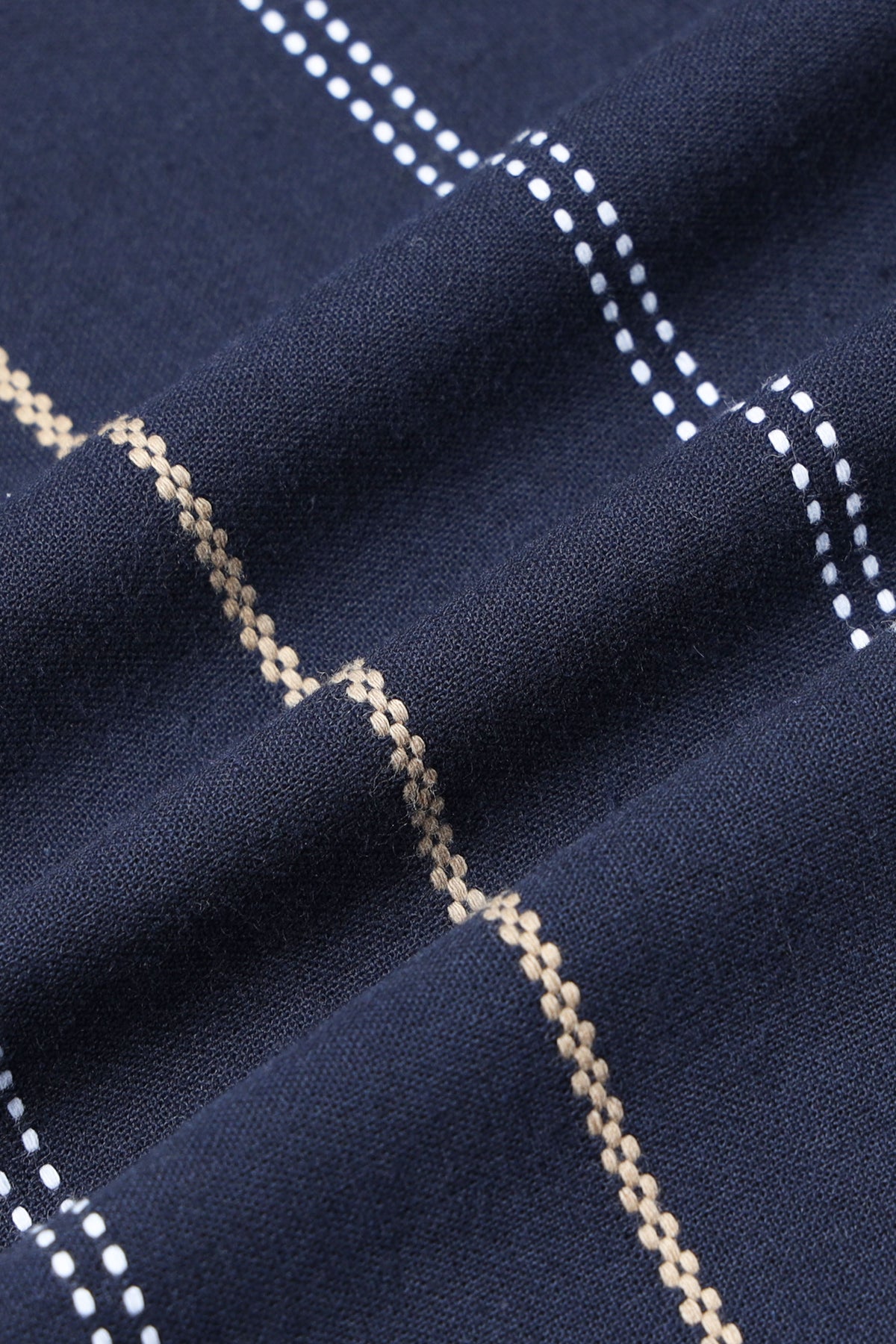 Navy Bold Striped Shirt - Slim Fit
