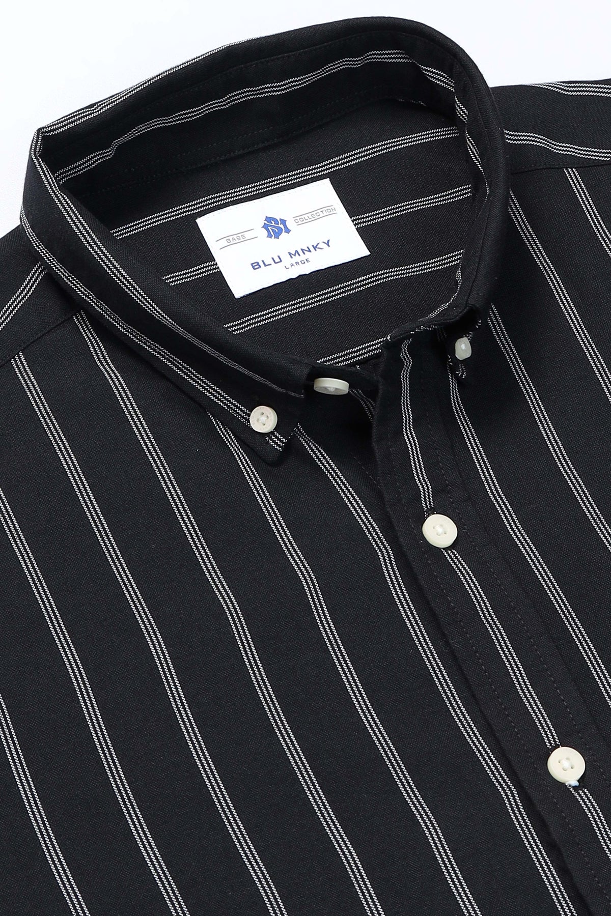 Black White Striped Shirt - Slim Fit