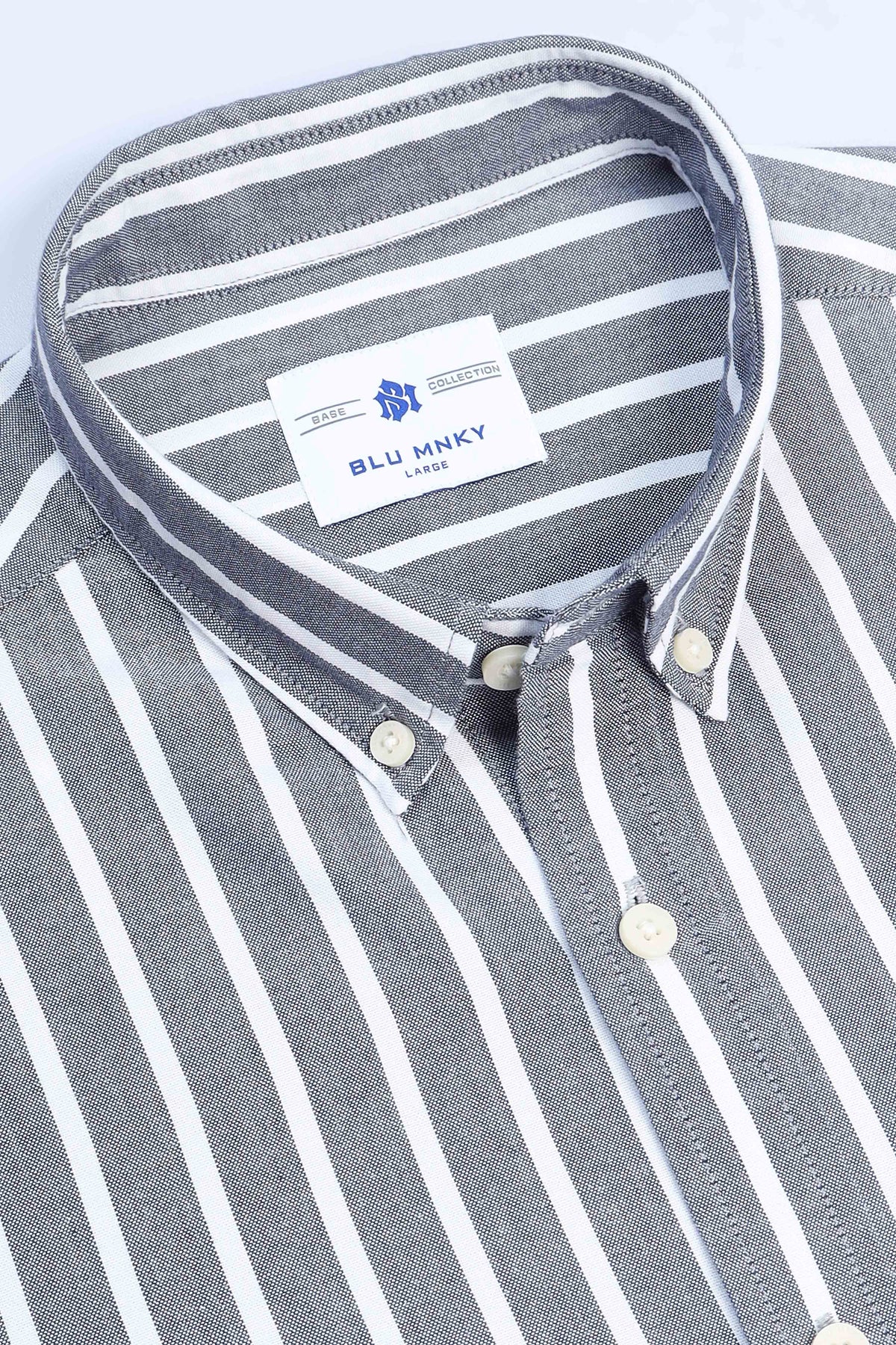 White Black Striped Shirt - Slim Fit