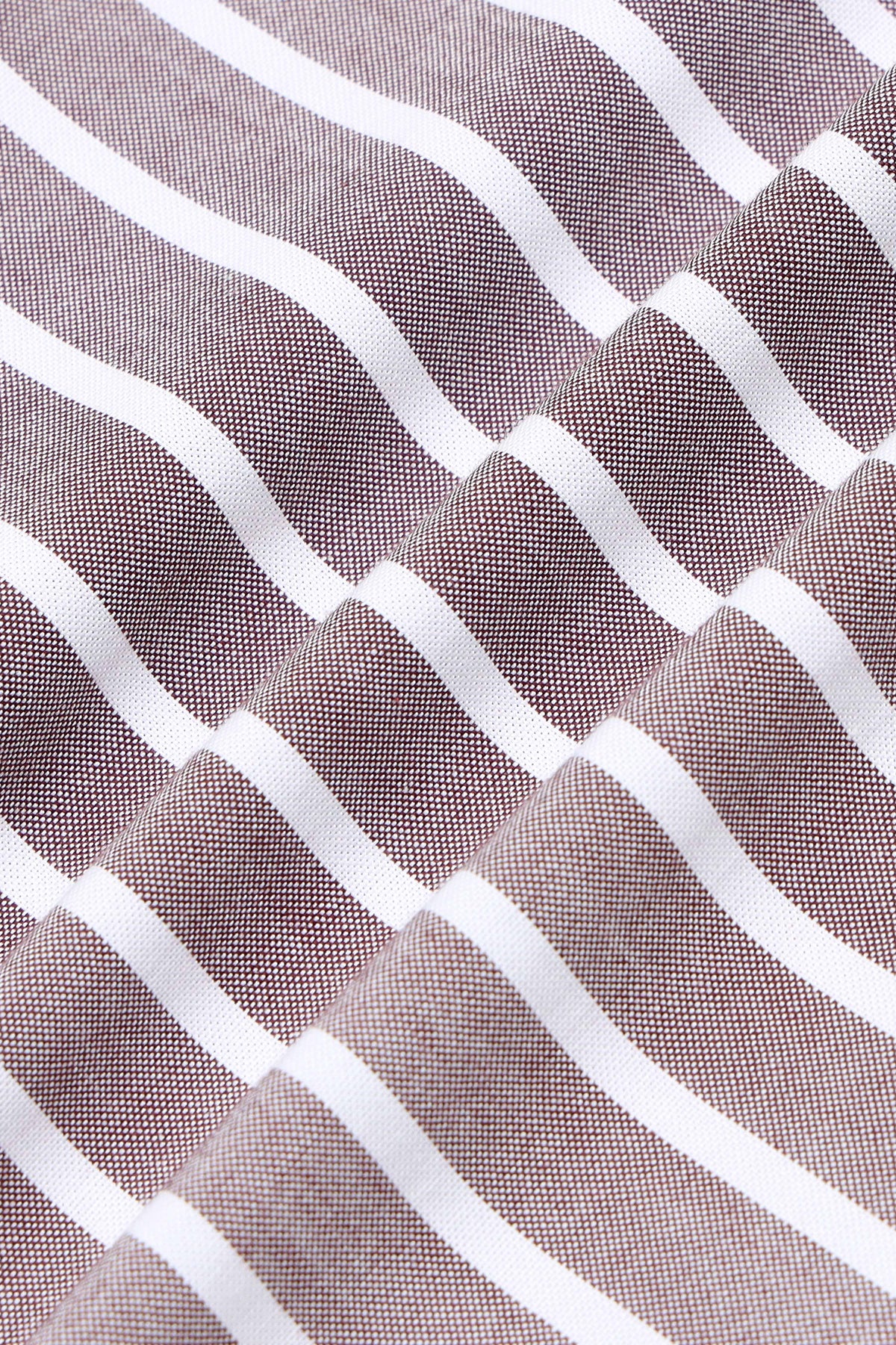 Maroon White Striped Shirt - Slim Fit