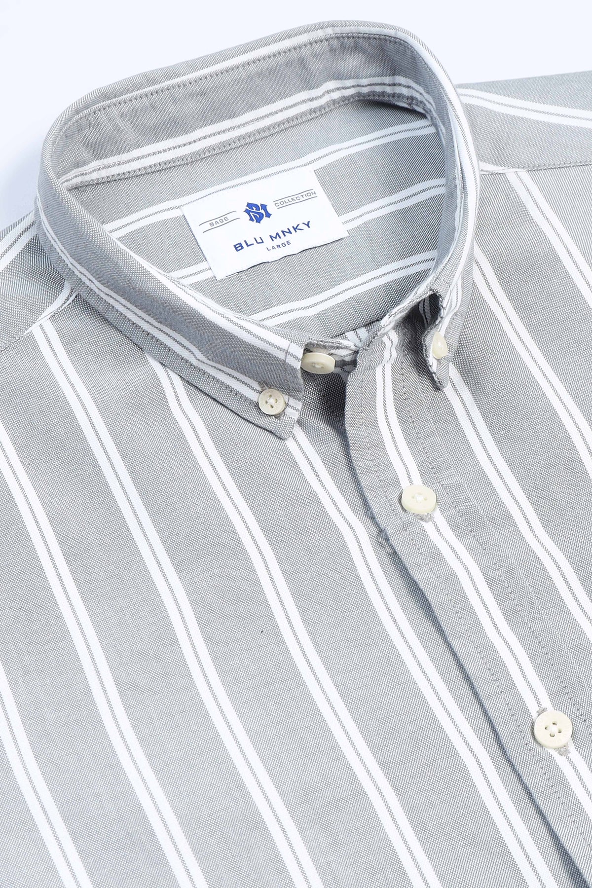 Grey Striped Shirt - Slim Fit