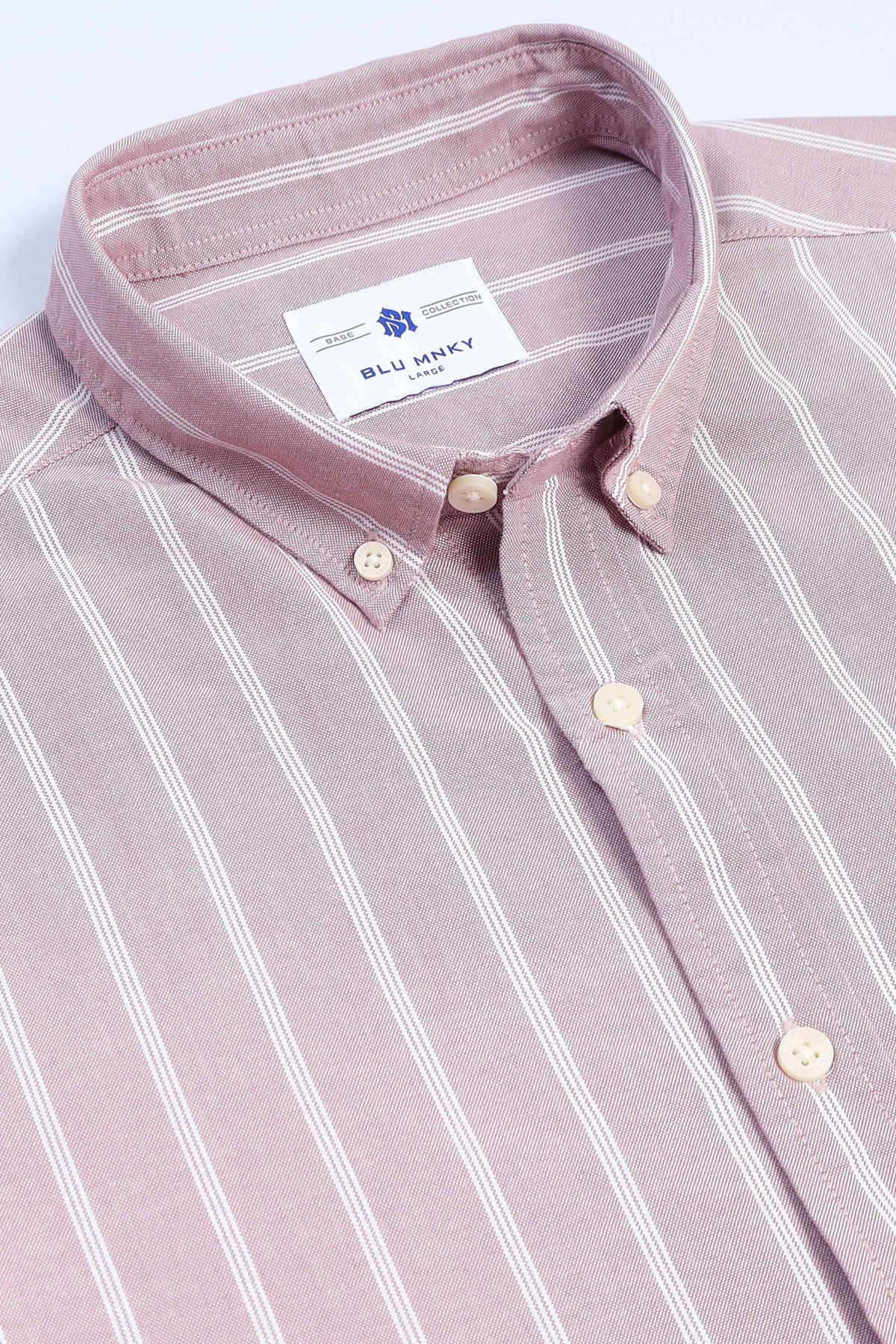Dusty Pink Striped Shirt - Slim Fit