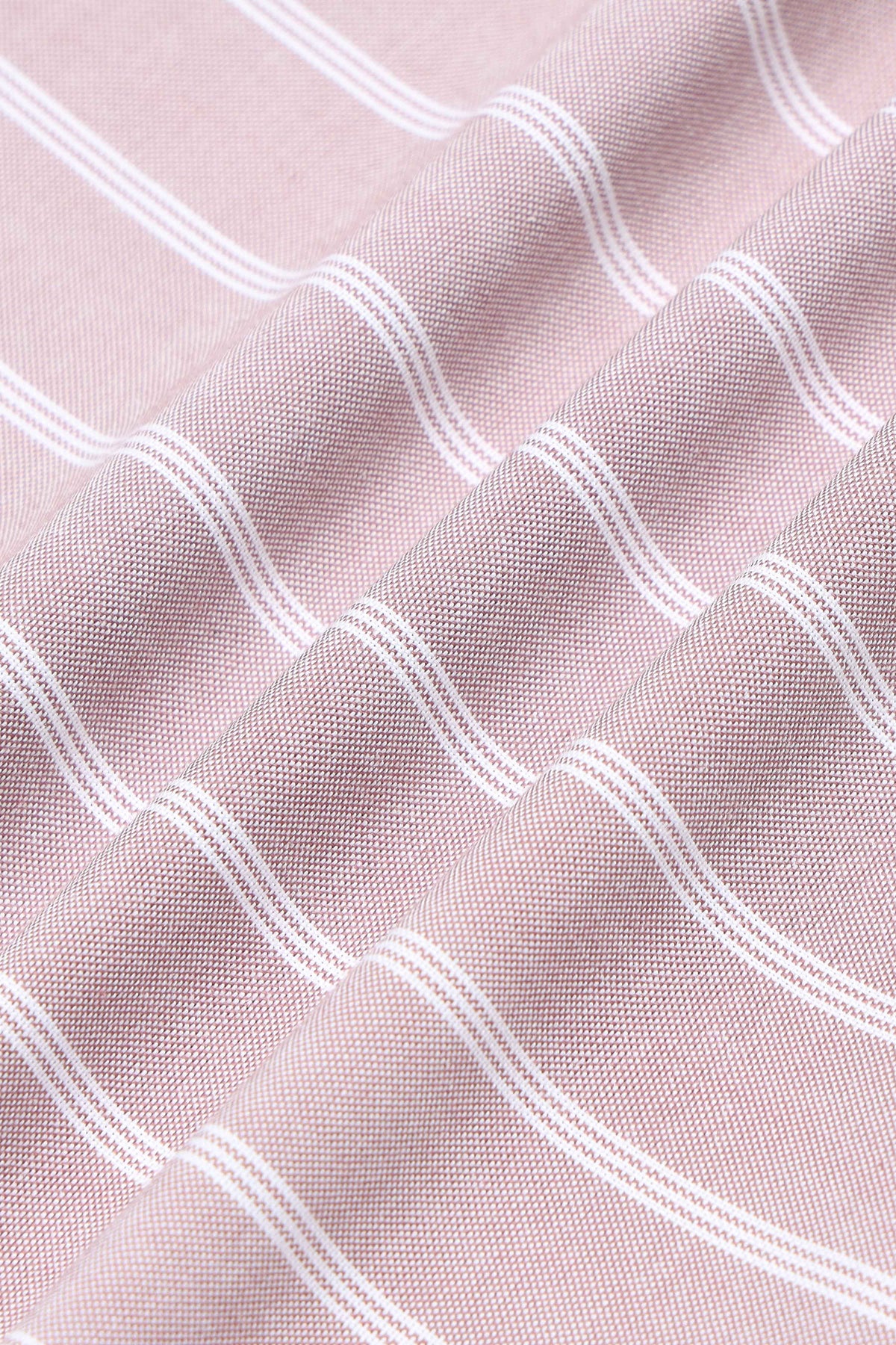 Dusty Pink Striped Shirt - Slim Fit