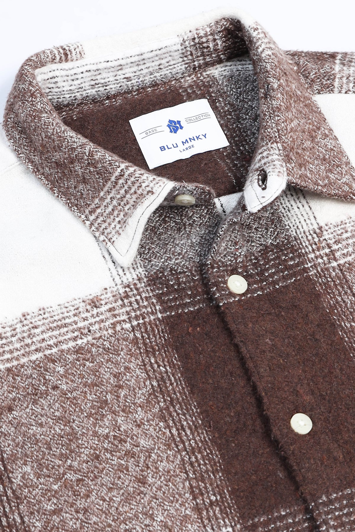 Brushing Checks Flannel Shirt Brown