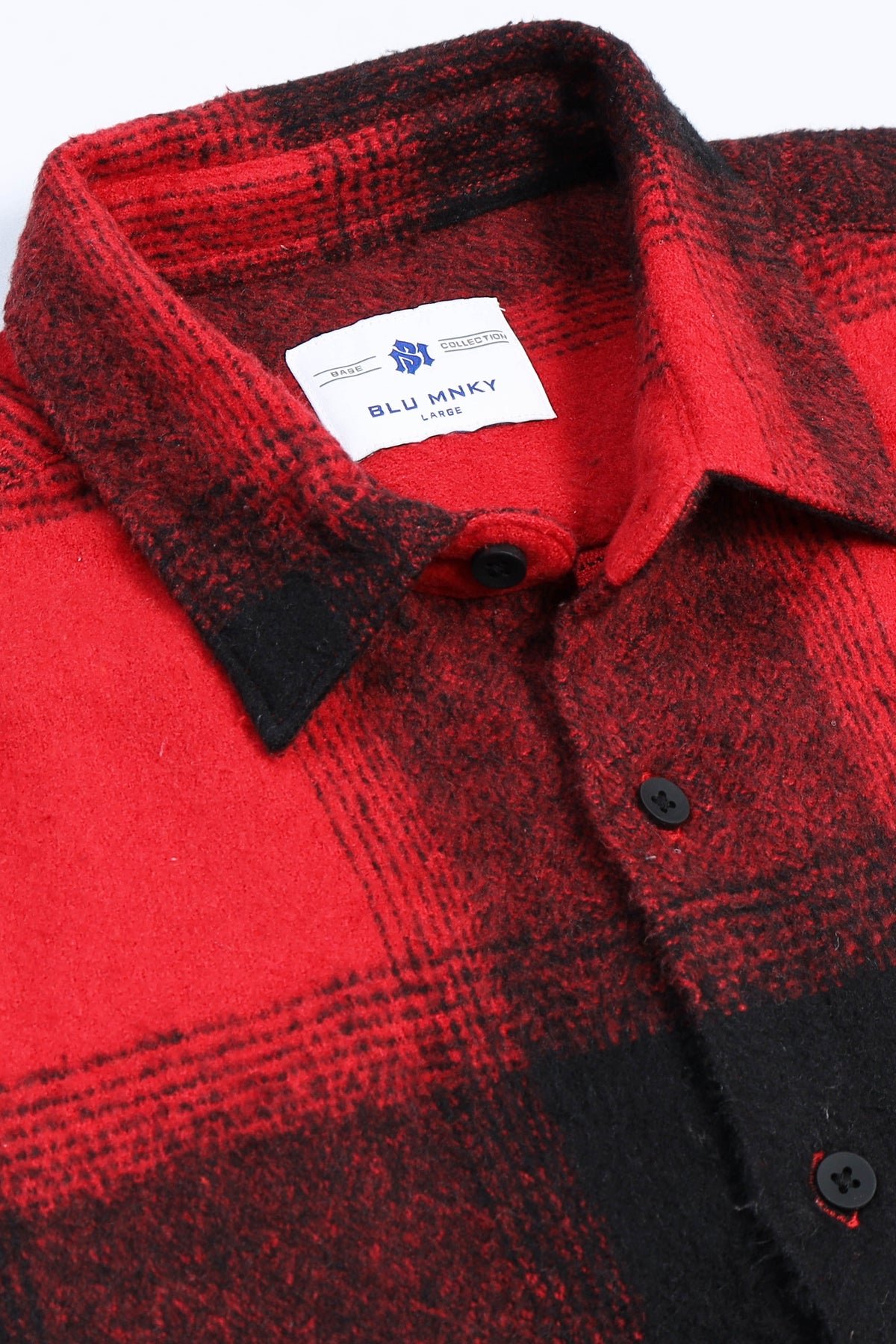 Brushing Checks Flannel Shirt Red
