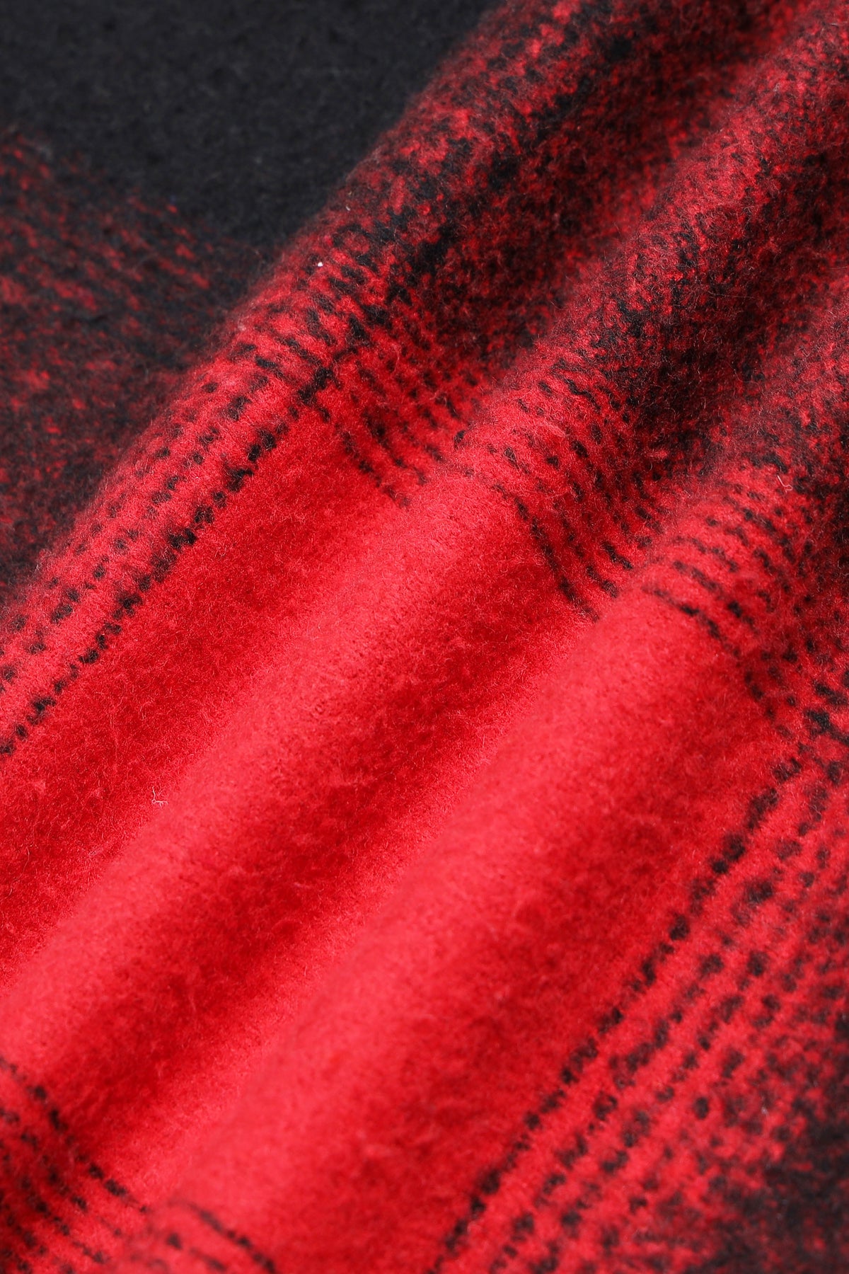 Brushing Checks Flannel Shirt Red