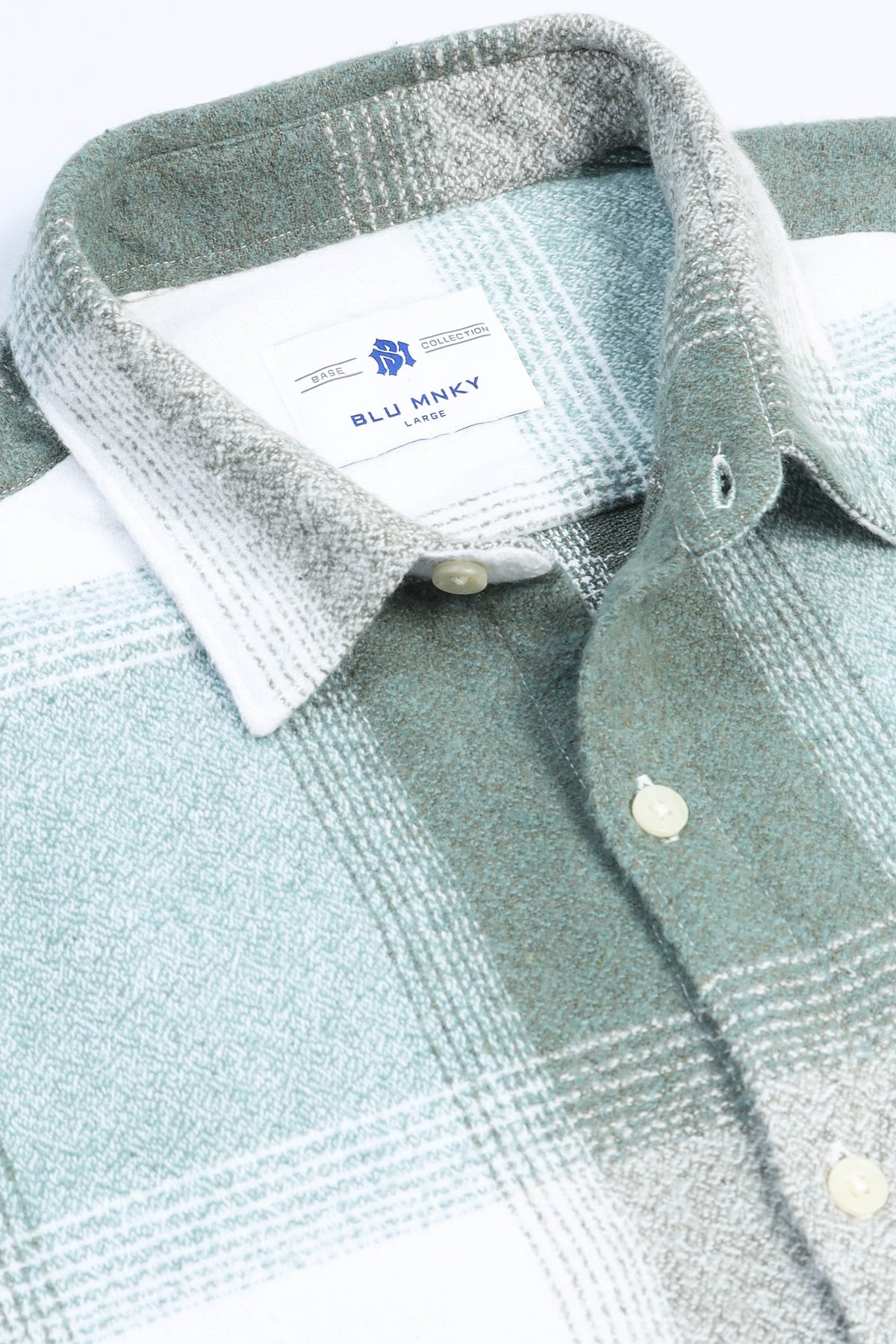 Brushing Checks Flannel Shirt Olive