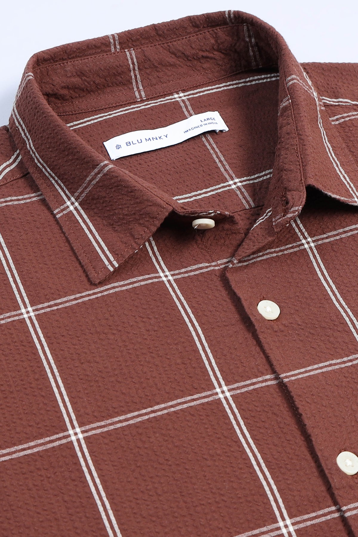 Dark Brown Checked Shirt - Slim Fit