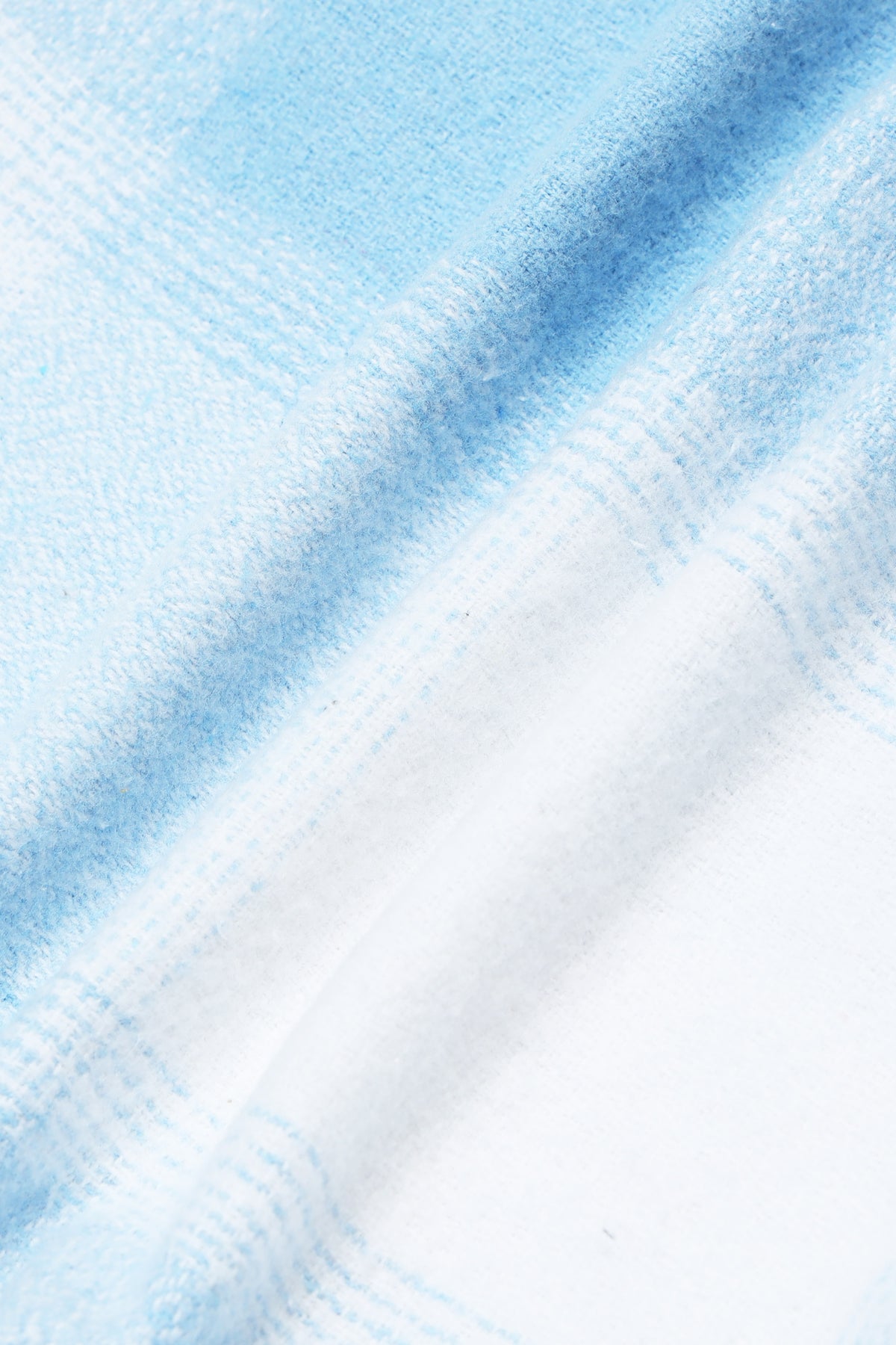Brushing Checks Flannel Shirt Sky Blue