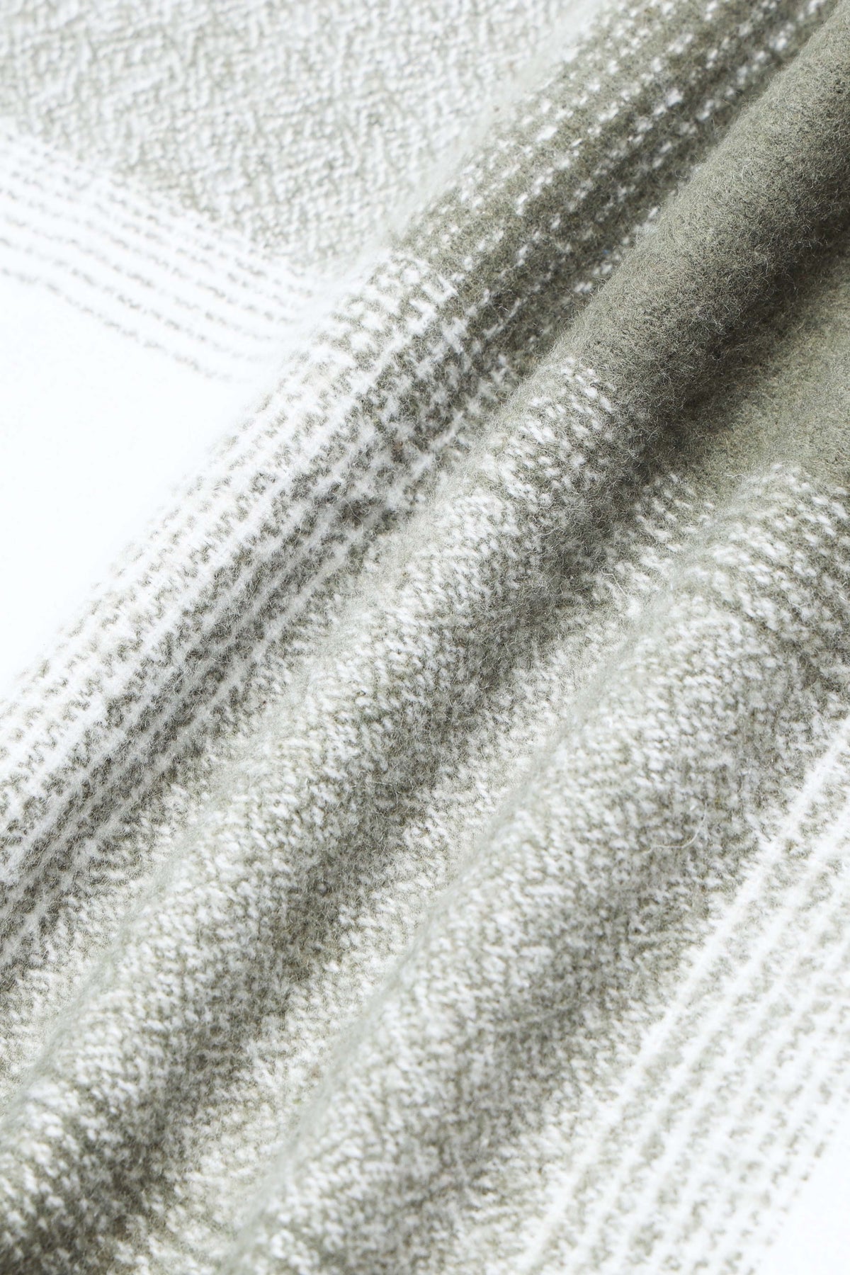 Brushing Checks Flannel Shirt Olive White