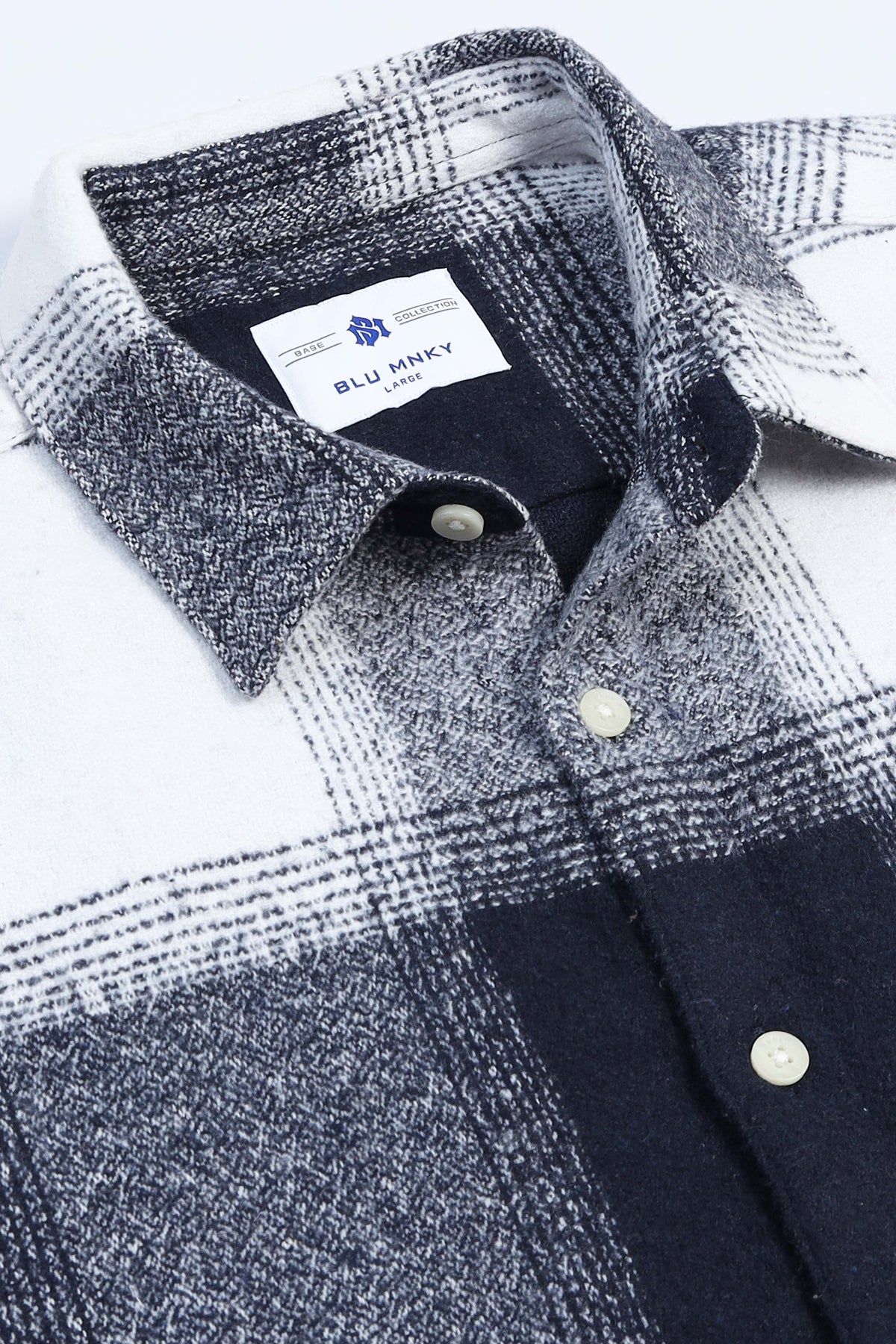 Brushing Checks Flannel Shirt Navy