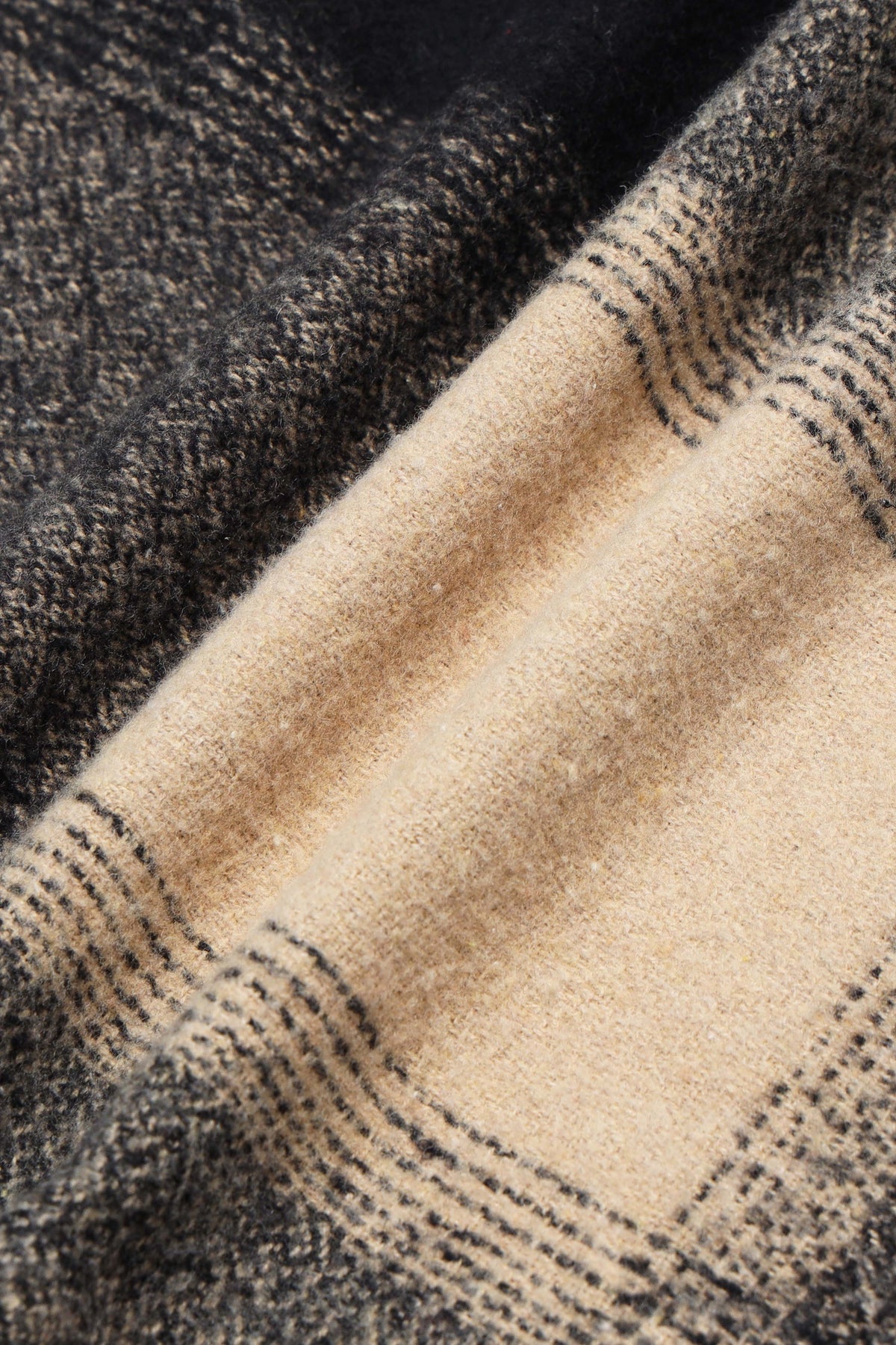 Brushing Checks Flannel Shirt Beige Green