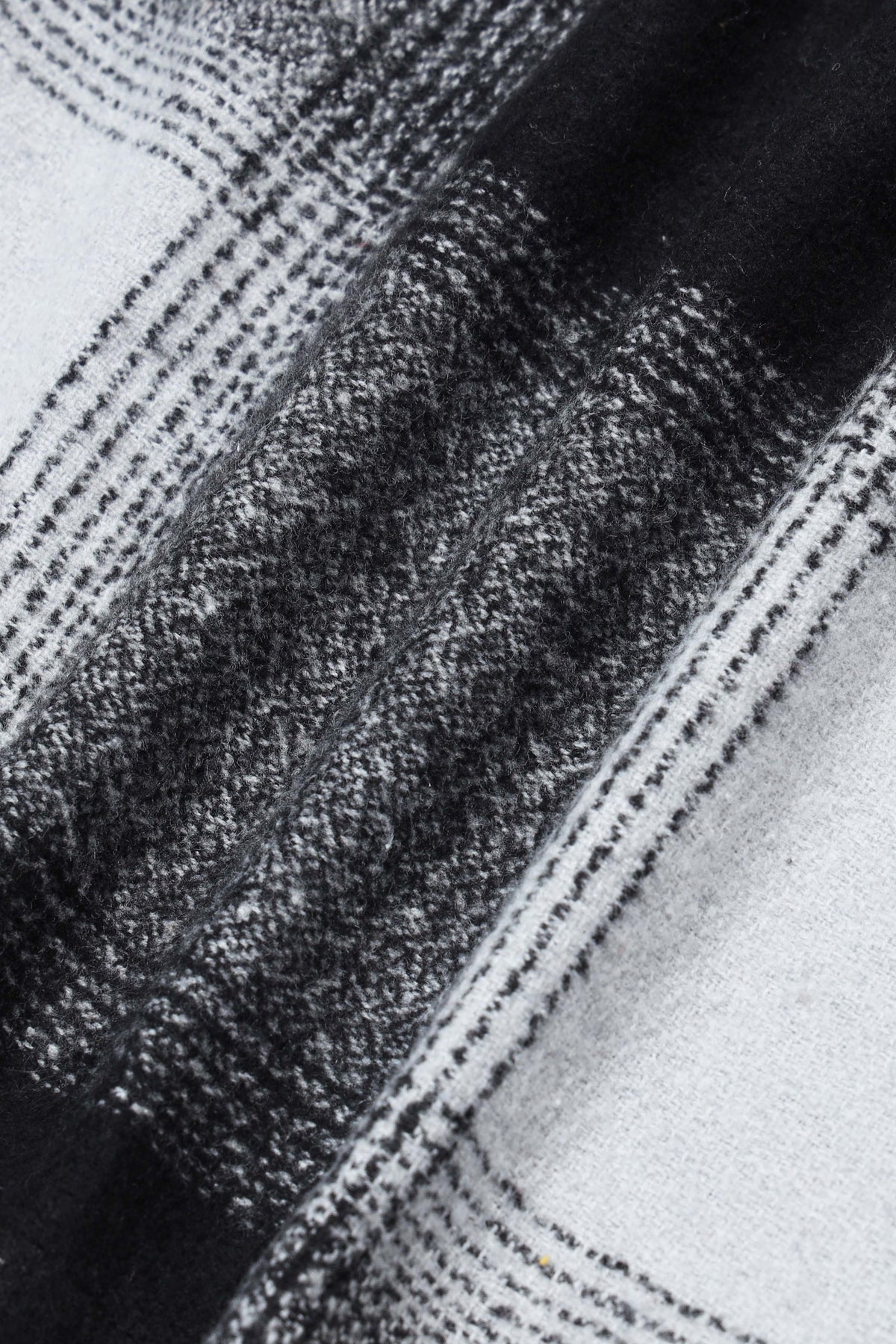 Brushing Checks Flannel Shirt Grey Black