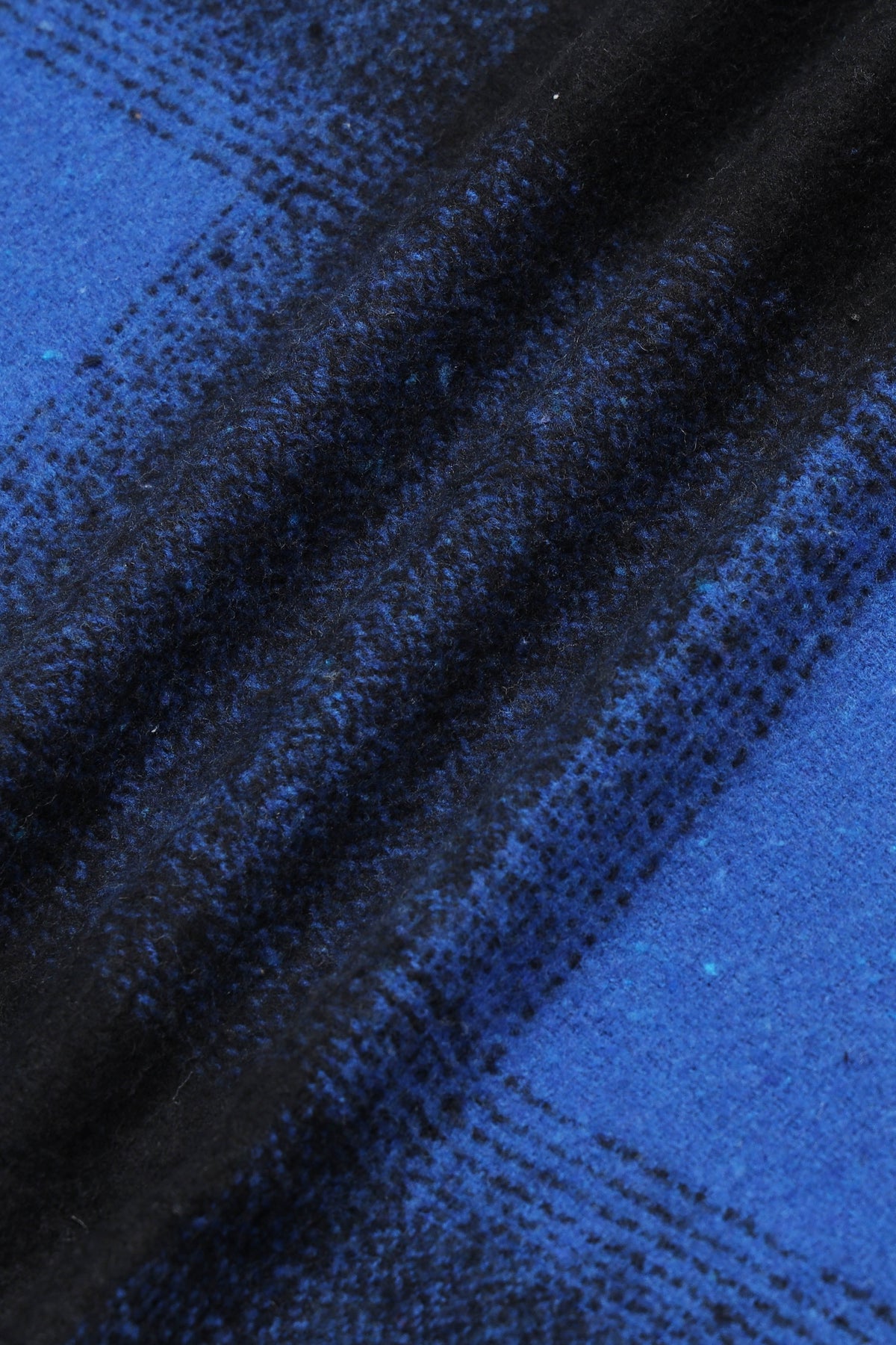 Brushing Checks Flannel Shirt Blue Black