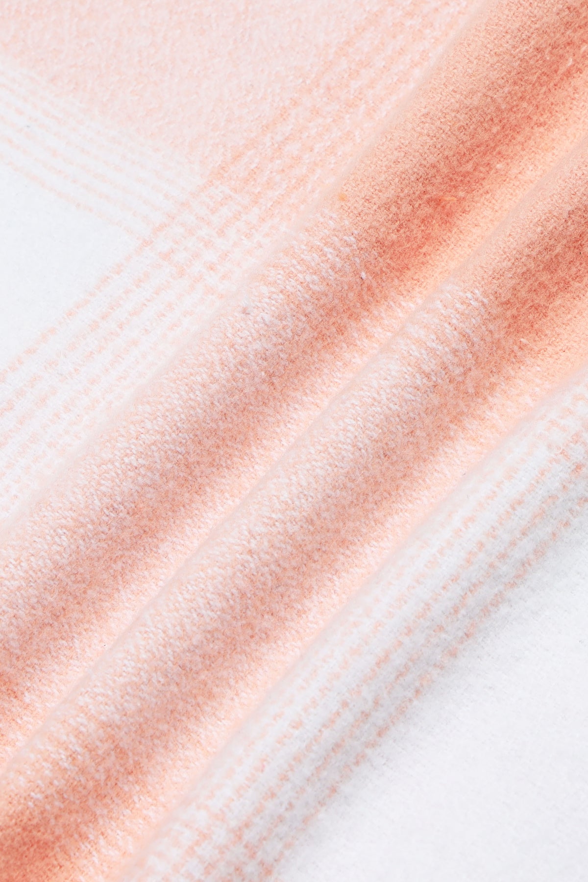 Brushing Checks Flannel Shirt Peach White