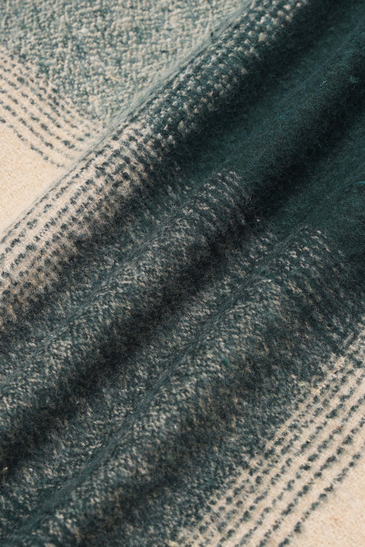 Brushing Checks Flannel Shirt Beige Green