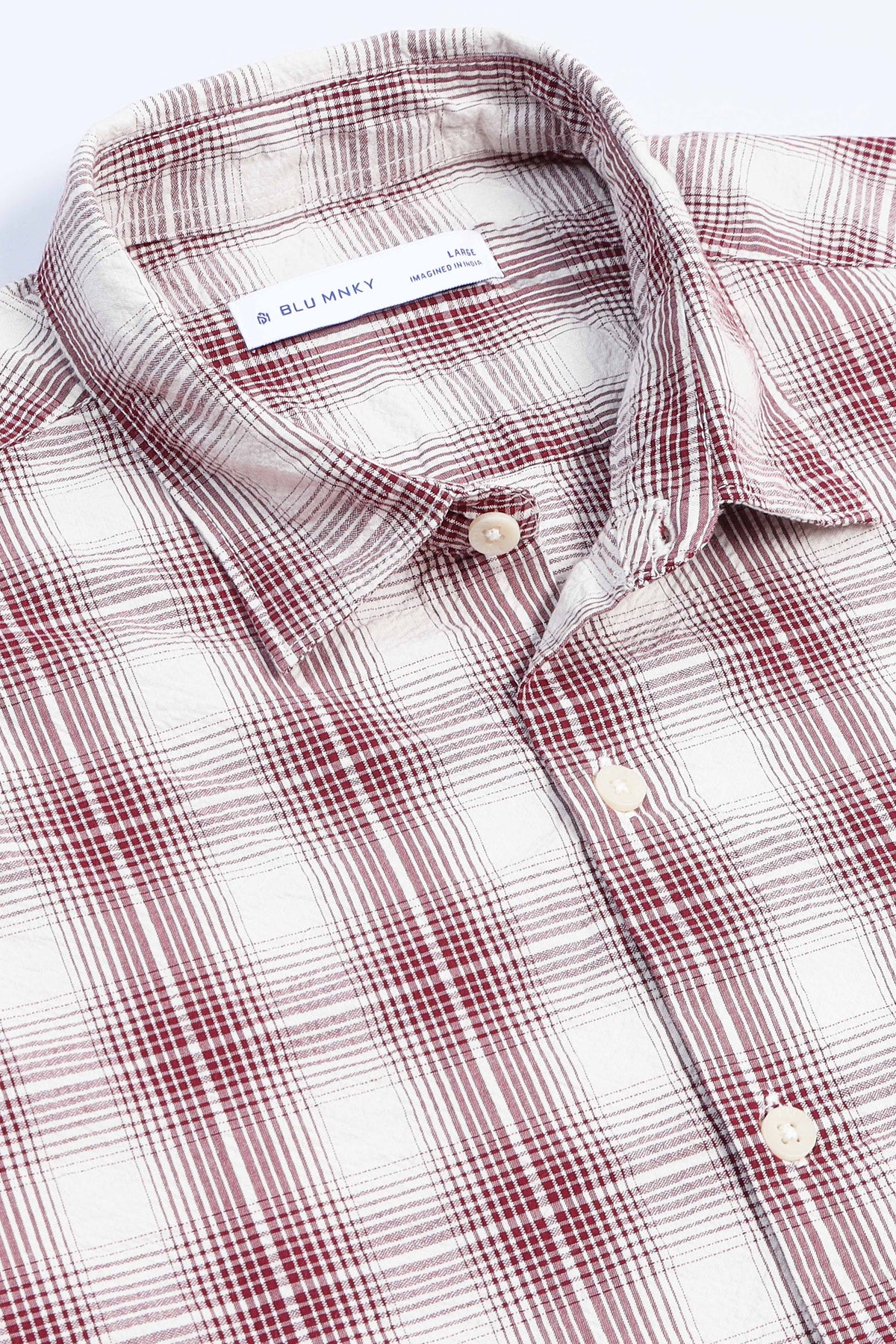 Maroon Checked Shirt - Slim Fit