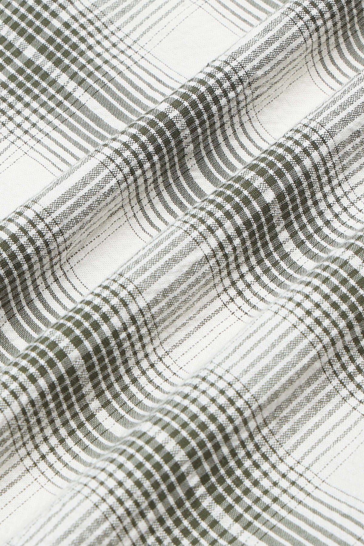 Green Cream Checked Shirt - Slim Fit