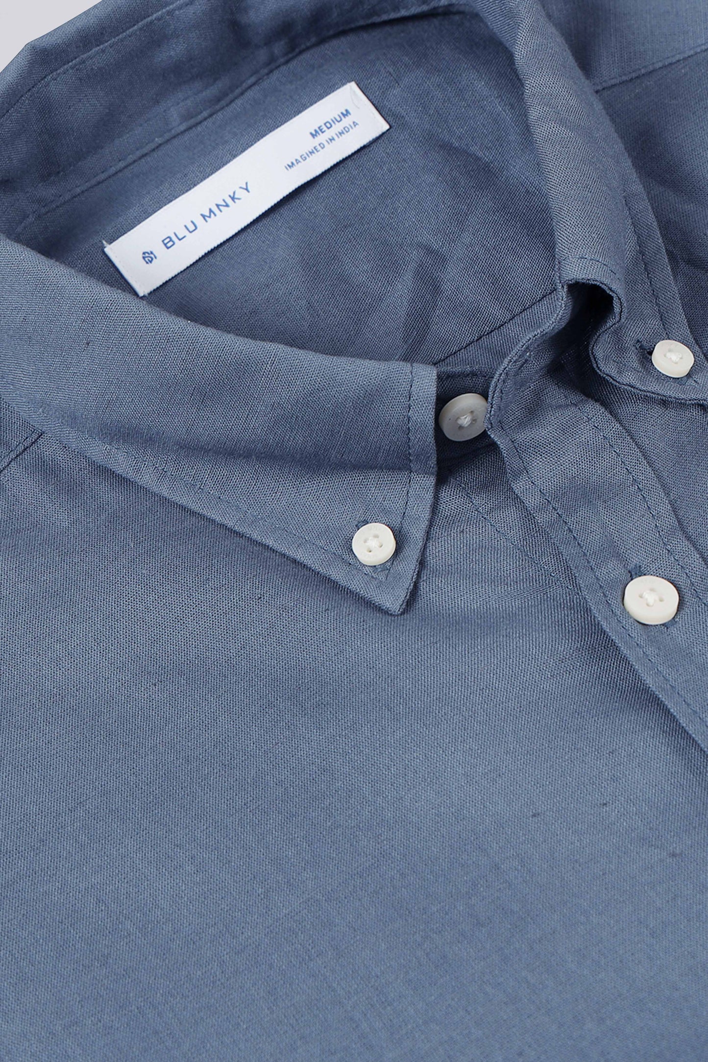 Viscose Linen Slim Fit Shirt Blue