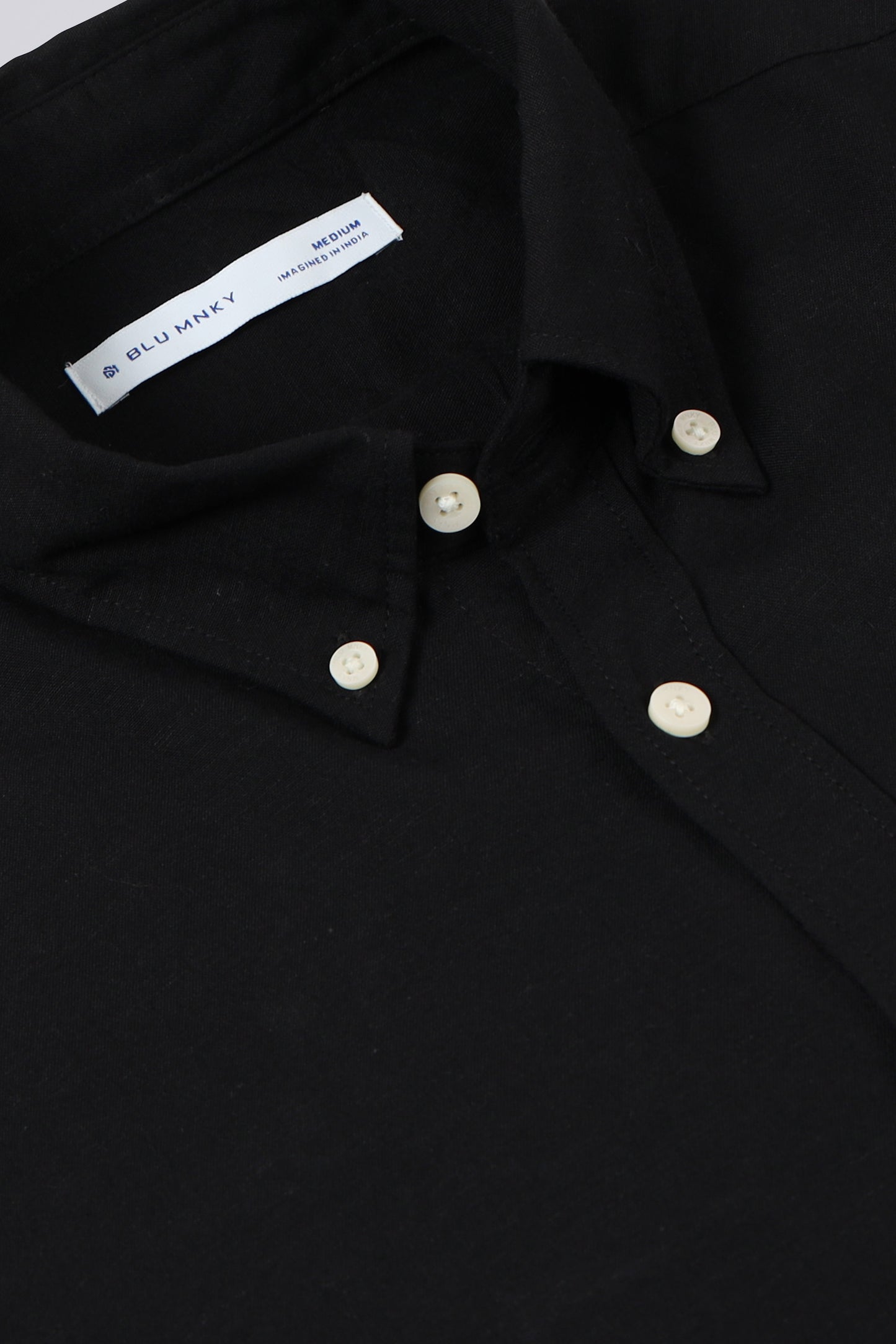 Viscose Linen Slim Fit Shirt Black