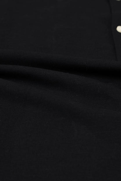 Viscose Linen Slim Fit Shirt Black