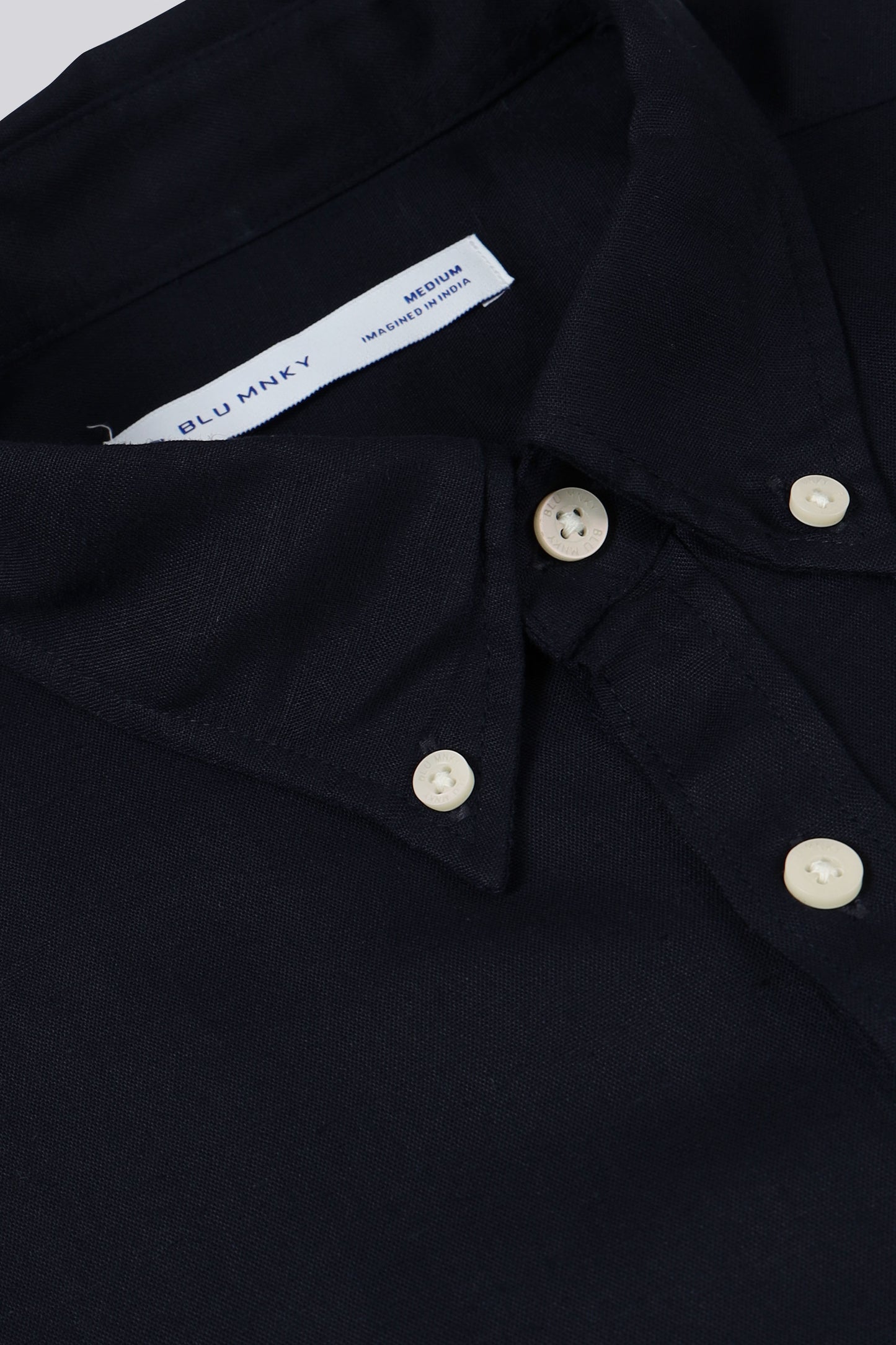 Viscose Linen Slim Fit Shirt Navy