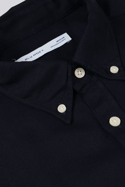 Viscose Linen Slim Fit Shirt Navy