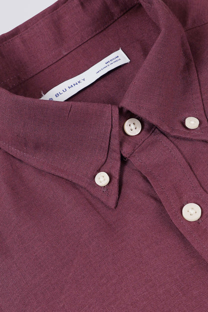 Viscose Linen Slim Fit Shirt Purple
