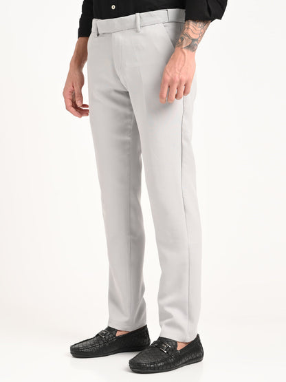 Textured Polyester Trousers Lt Grey