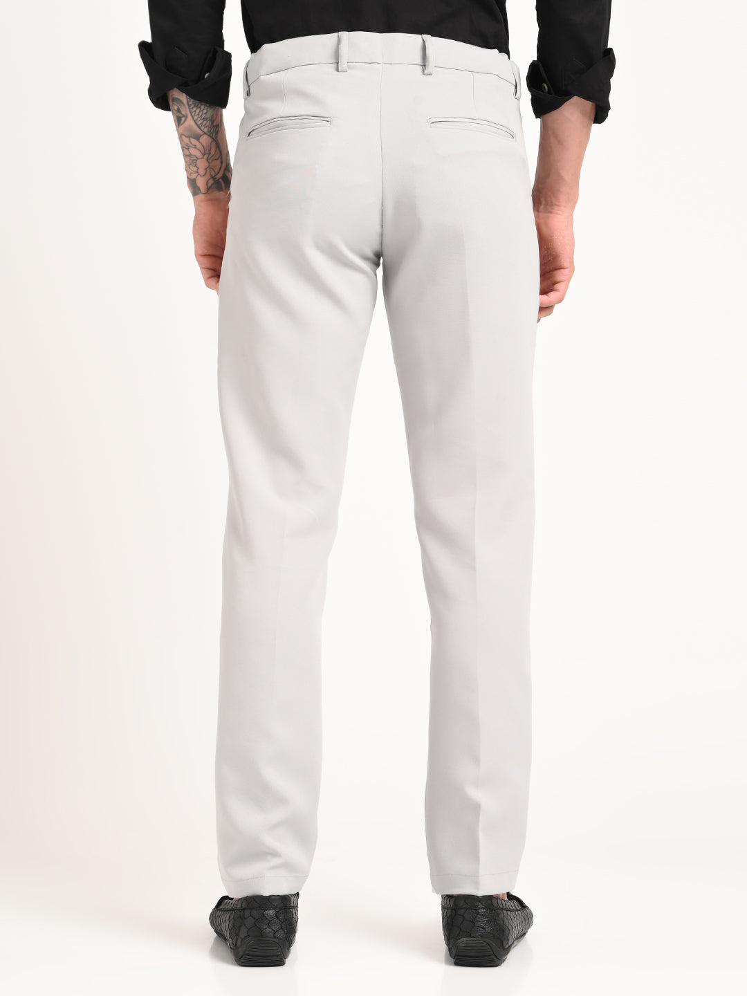 Textured Polyester Trousers Lt Grey