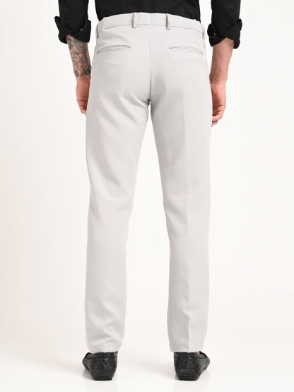 Textured Polyester Trousers Lt Grey