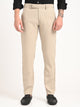 Textured Polyester Trousers Beige
