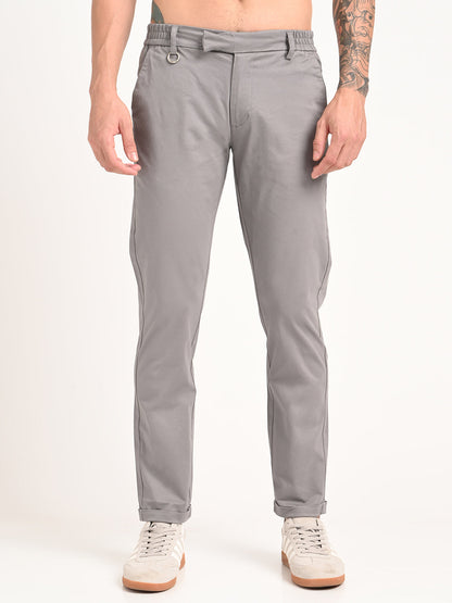 Stretch Trousers with Utility Pockets Grey