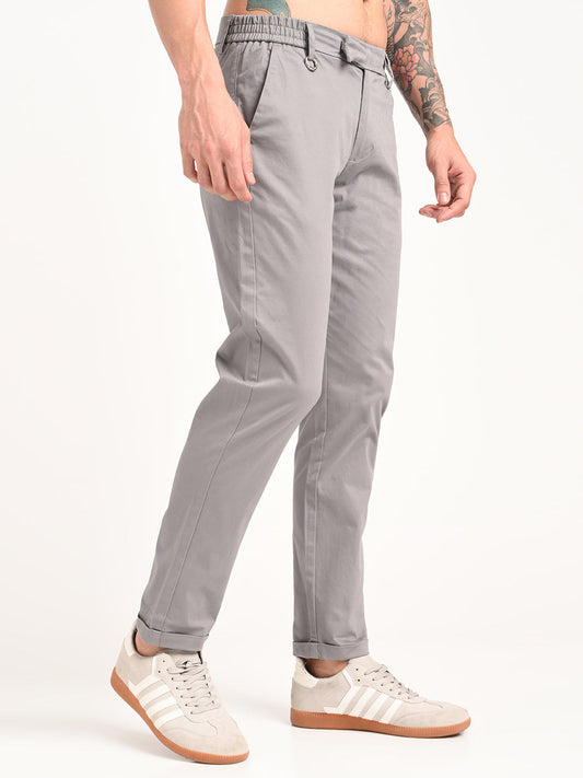 Stretch Trousers with Utility Pockets Grey