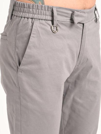 Stretch Trousers with Utility Pockets Grey